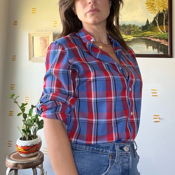 VTG plaid Russ button up - Picture 1 of 9